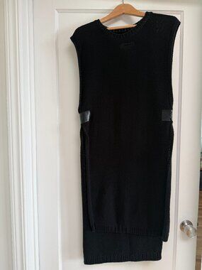 MM6 Maison Margiela Resort 2015 Black Knit Tunic Dress Tape Detail M